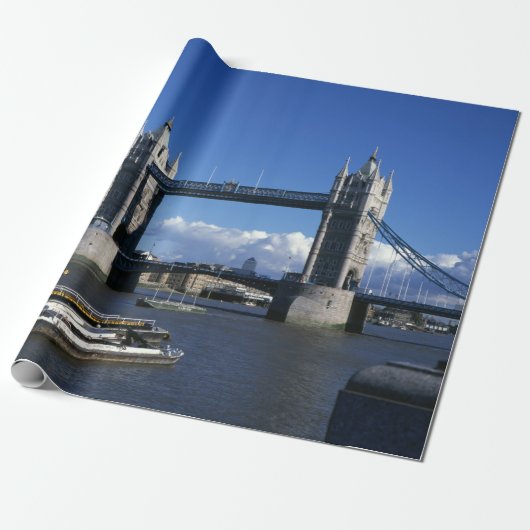 uitzicht of Tower Bridge uit 1990 Cadeaupapier (Uitgerold)