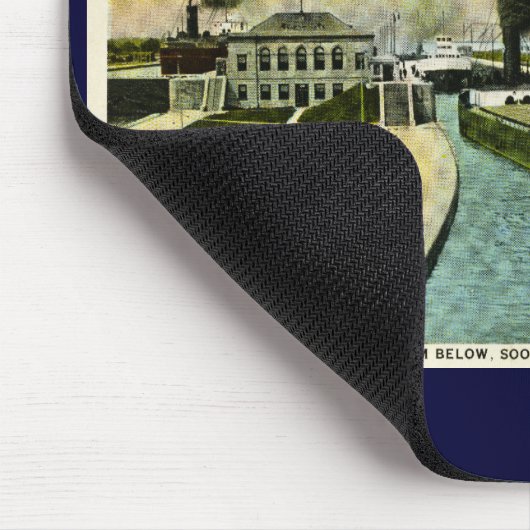 Uitzicht onder de Soo, Soo Locks, Michigan Muismat (Hoek)