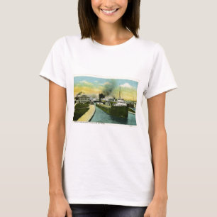 Uitzicht onder de Soo, Soo Locks, Michigan T-shirt
