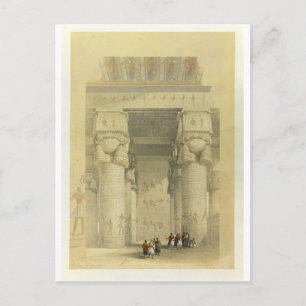 Uitzicht onder het Portico van de tempel bij Denda Briefkaart