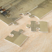 Uitzicht onder het Portico van de tempel bij Denda Legpuzzel (Zijkant)