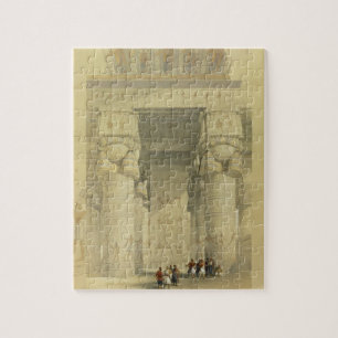 Uitzicht onder het Portico van de tempel bij Denda Legpuzzel
