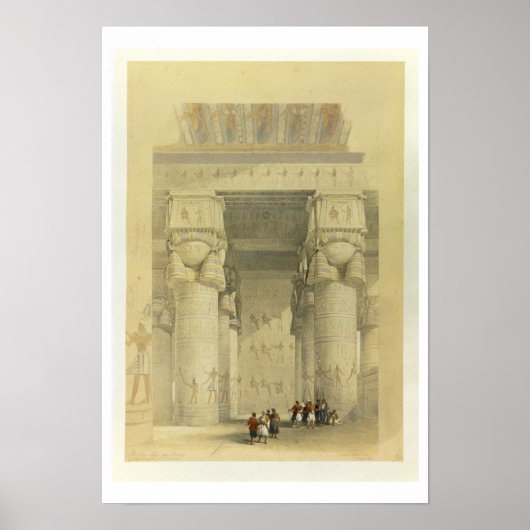 Uitzicht onder het Portico van de tempel bij Denda Poster (Voorkant)