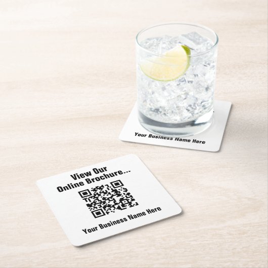 Uitzicht online brochure via QR-code Kartonnen Onderzetters (Insitu)