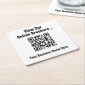 Uitzicht online brochure via QR-code Kartonnen Onderzetters (Schuin)