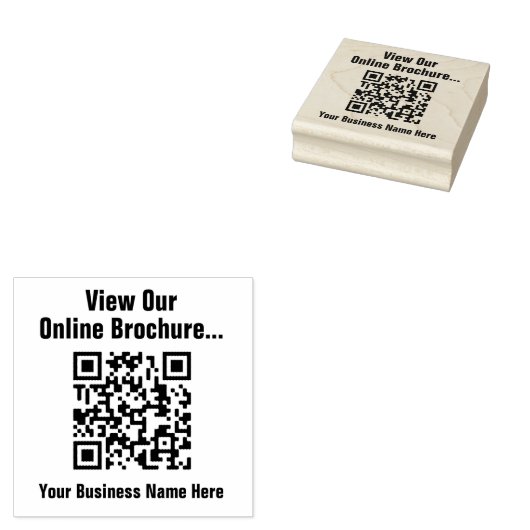 Uitzicht online brochure via QR-code Rubberstempel (Gestempeld)