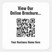 Uitzicht online brochure via QR-code Vierkante Sticker (Voorkant)