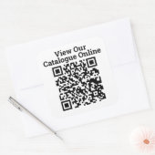 Uitzicht onze catalogus online QR code ontwerp gro Vierkante Sticker (Envelop)