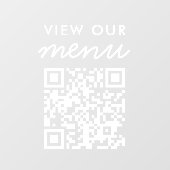 Uitzicht Onze Menu QR Code Menu Raamsticker (Vel)