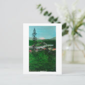 Uitzicht op afstand van Glacier Peak en Town Briefkaart (Staand voorkant)