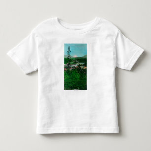 Uitzicht op afstand van Glacier Peak en Town Kinder Shirts