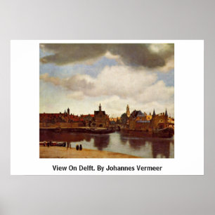 Uitzicht op afvoer. Door Johannes Vermeer Poster