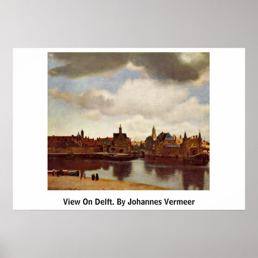 Uitzicht op afvoer. Door Johannes Vermeer Poster (Voorkant)