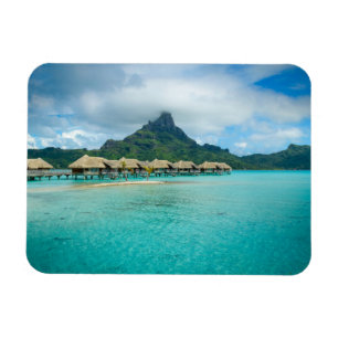 Uitzicht op Bora Bora eiland rechthoekige magneet