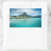 Uitzicht op Bora Bora eiland rechthoekige sticker (Tas)