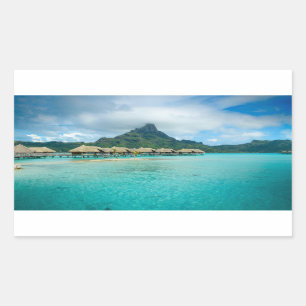 Uitzicht op Bora Bora eiland rechthoekige sticker