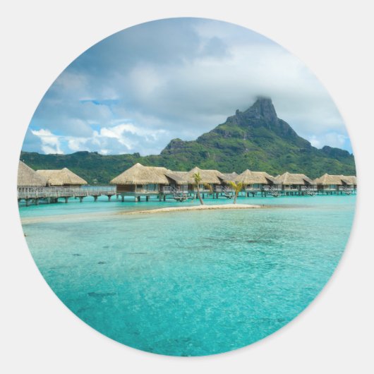 Uitzicht op Bora Bora eiland rond sticker (Voorkant)