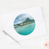 Uitzicht op Bora Bora eiland rond sticker (Envelop)