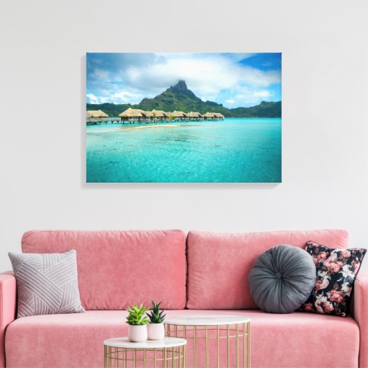 Uitzicht op Bora Bora eilanddoek print (Insitu (Woonkamer))