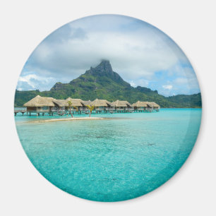 Uitzicht op Bora Bora Island round magnet