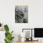 Uitzicht op Brooklyn Bridge vanaf de Waterfront Pi Poster (Thuiskantoor)