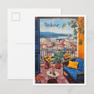 Uitzicht op Dakar Senegal Reis Esthetiek Briefkaart