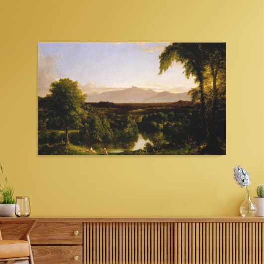 Uitzicht op de Catskill—Vroeg in de herfst Canvas Afdruk (Insitu (Woonkamer))