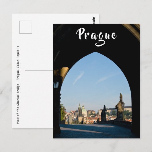 Uitzicht op de Charlesbrug in Praag Briefkaart (Voorkant / Achterkant)