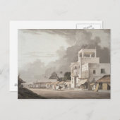 Uitzicht op de Chitpore Road, Calcutta, bord II va Briefkaart (Voorkant / Achterkant)