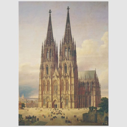 Uitzicht op de Dom van Keulen gotische majesteit Tissuepapier (Voorkant)