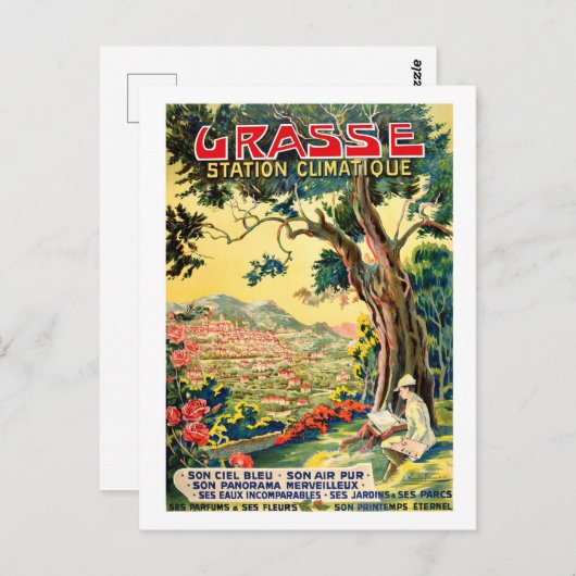 Uitzicht op de Grasse Town, zomer in Frankrijk Briefkaart (Voorkant / Achterkant)