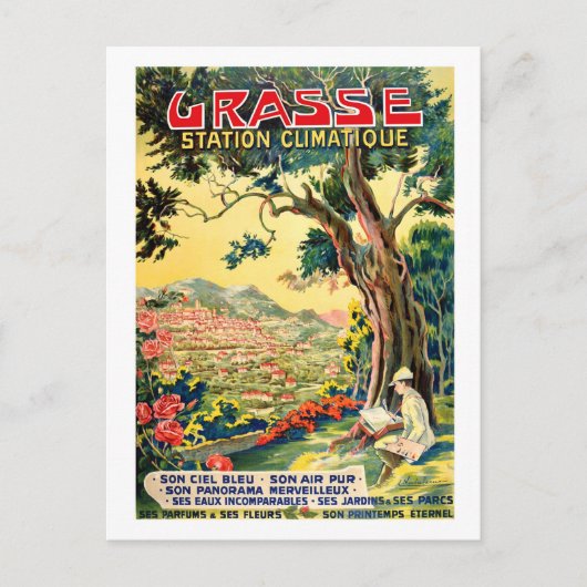 Uitzicht op de Grasse Town, zomer in Frankrijk Briefkaart (Voorkant)