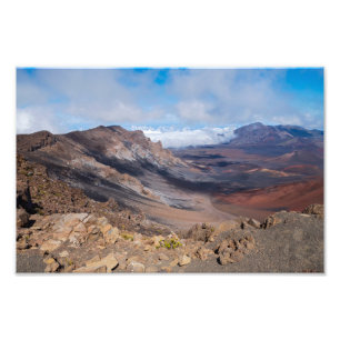 Uitzicht op de Haleakala krater van RIM Foto Afdruk
