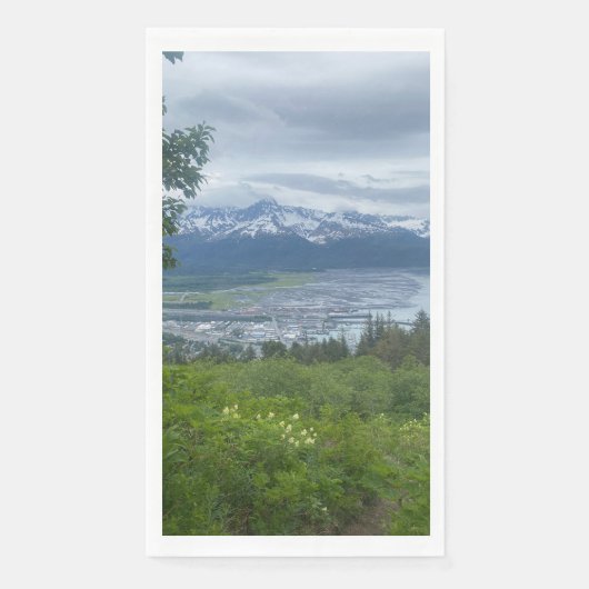 Uitzicht op de kuststad - Natuur gastenhanddoek Servet (Voorkant)