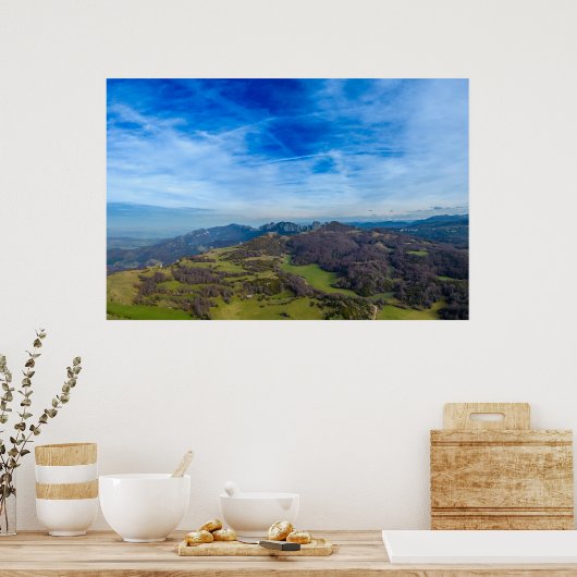 uitzicht op de Leoncel Poster (Keuken)