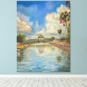 Uitzicht op de loopbrug vanaf het meer canvas afdruk (Insitu (Houten vloer))
