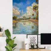 Uitzicht op de loopbrug vanaf het meer poster (Thuiskantoor)