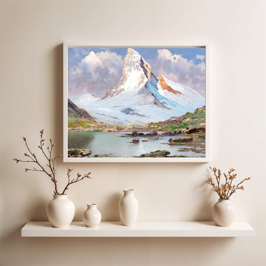 Uitzicht op de Matterhorn Poster