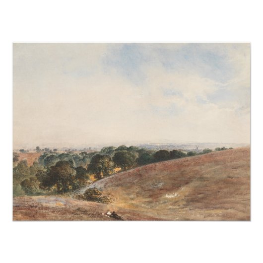 Uitzicht op de South Downs - John Martin Foto Afdruk (Voorkant)