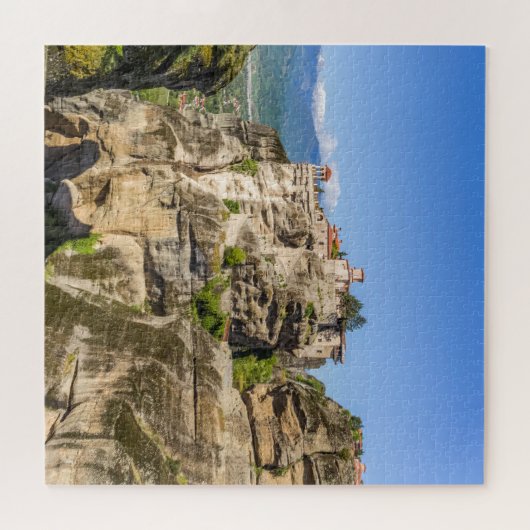 uitzicht op een van de monasteries van de Meteora Legpuzzel (Horizontaal)