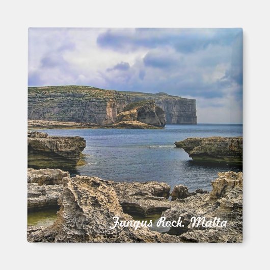 Uitzicht op Fungus Rock in Malta Magneet (Voorkant)