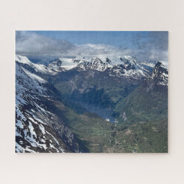 Uitzicht op Geirangerfjord vanaf berg Dalsnibba Legpuzzel
