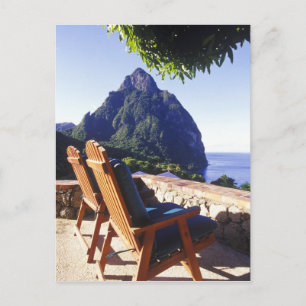 Uitzicht op Gros Piton vanuit Stonefield Estate Vi Briefkaart