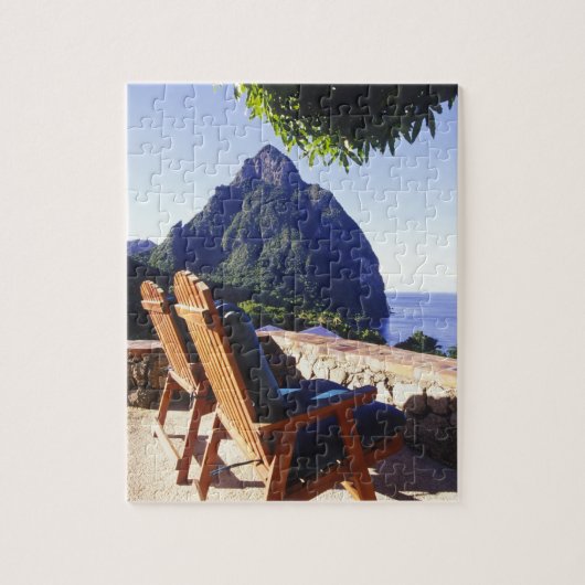 Uitzicht op Gros Piton vanuit Stonefield Estate Vi Legpuzzel (Verticaal)