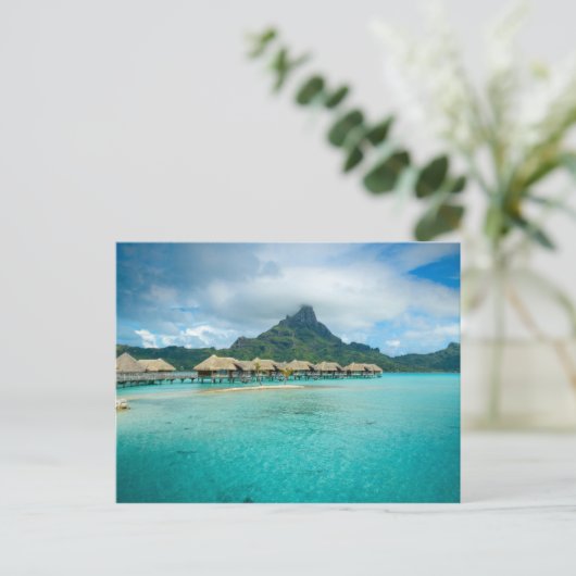 Uitzicht op het briefkaart Bora Bora (Staand voorkant)