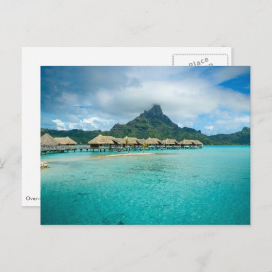 Uitzicht op het briefkaart Bora Bora (Voorkant / Achterkant)