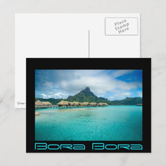 Uitzicht op het eiland Bora Bora briefkaart zwarte (Voorkant / Achterkant)