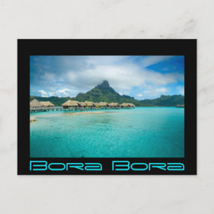 Uitzicht op het eiland Bora Bora briefkaart zwarte