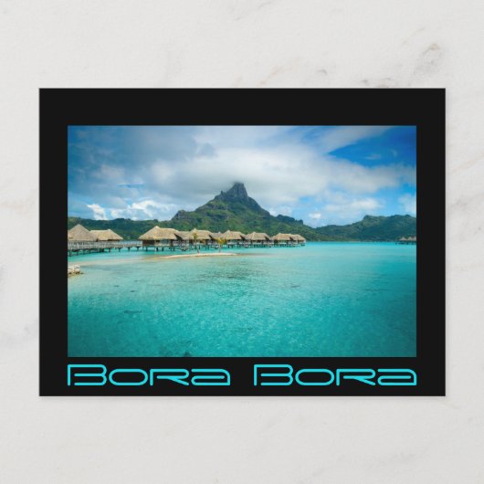 Uitzicht op het eiland Bora Bora briefkaart zwarte (Voorkant)