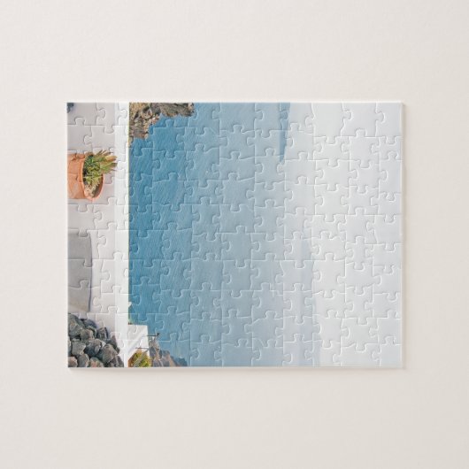 Uitzicht op het eiland Santorini Legpuzzel (Horizontaal)